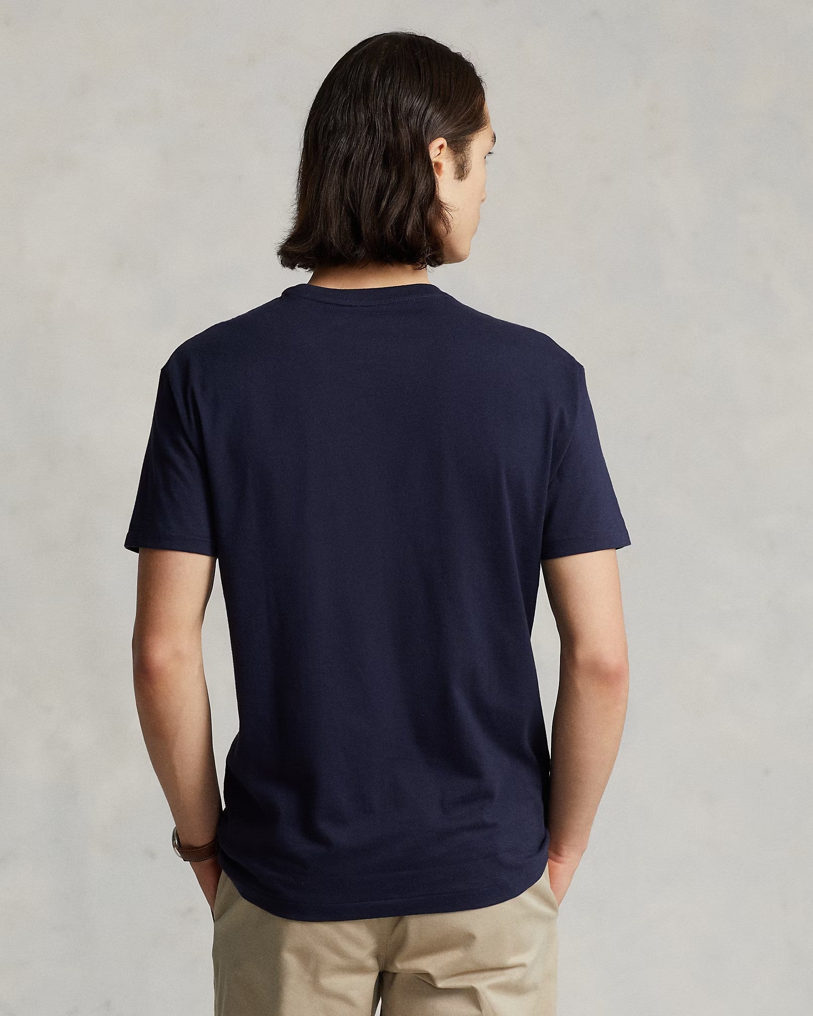 Slim fit jersey crew neck t-shirt - NAVY BLUE