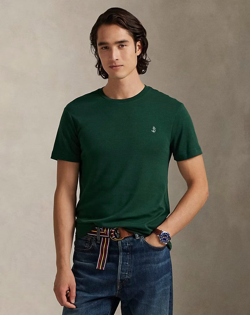 Slim fit jersey crew neck t-shirt   - Vintage Pine