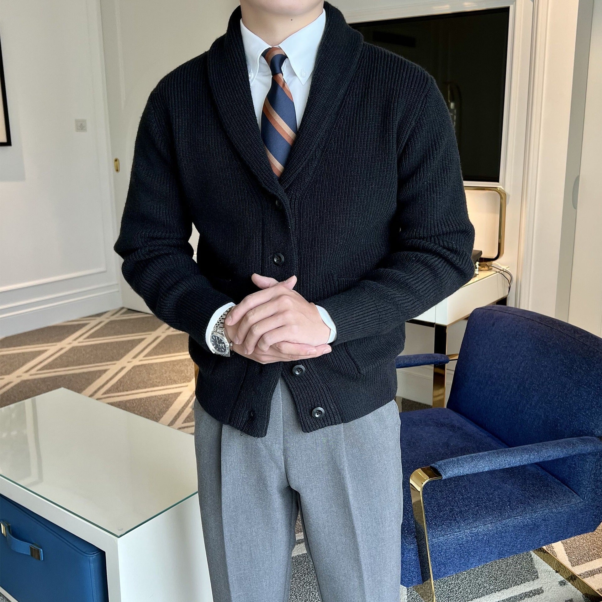 Old Money Old Money Knitted V-Neck Cardigan