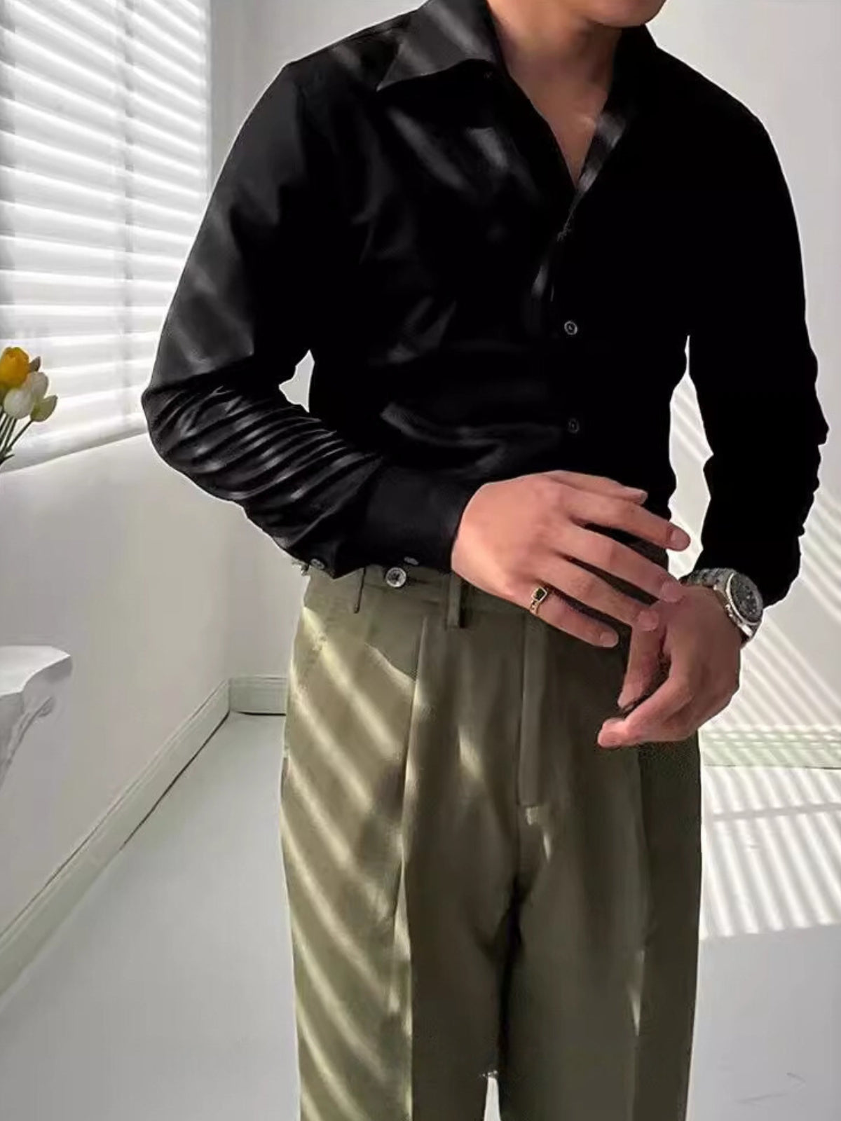 Old Money Italian Athletic V-Neck Bamboo Shirt