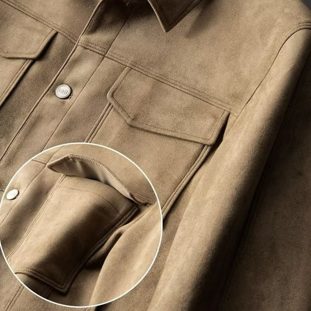 Old Money Stretch Suede Lapel Jacket