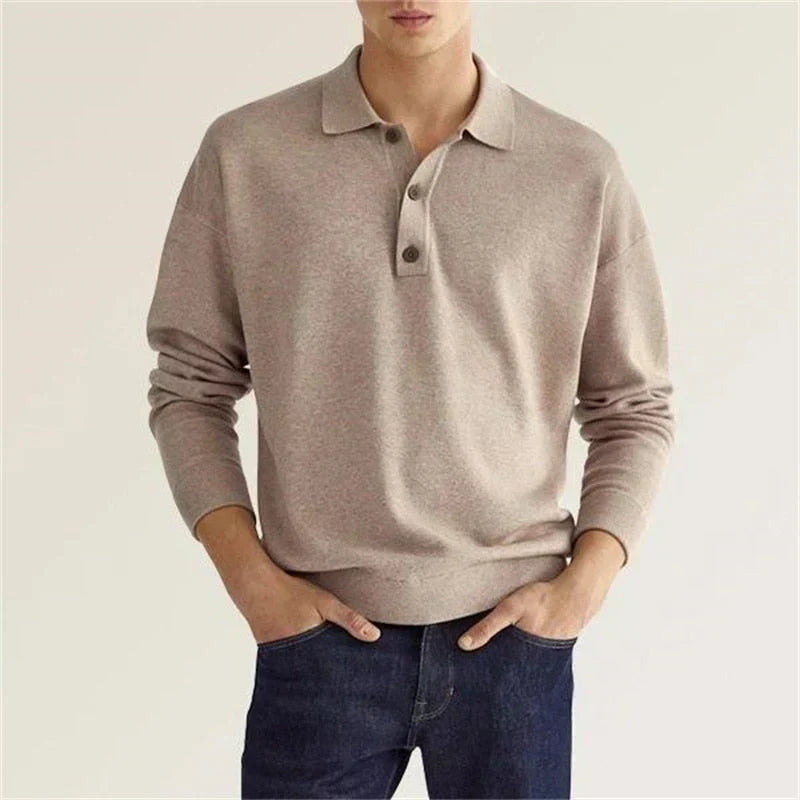 Old Money Long Sleeve Polo Shirt Casual