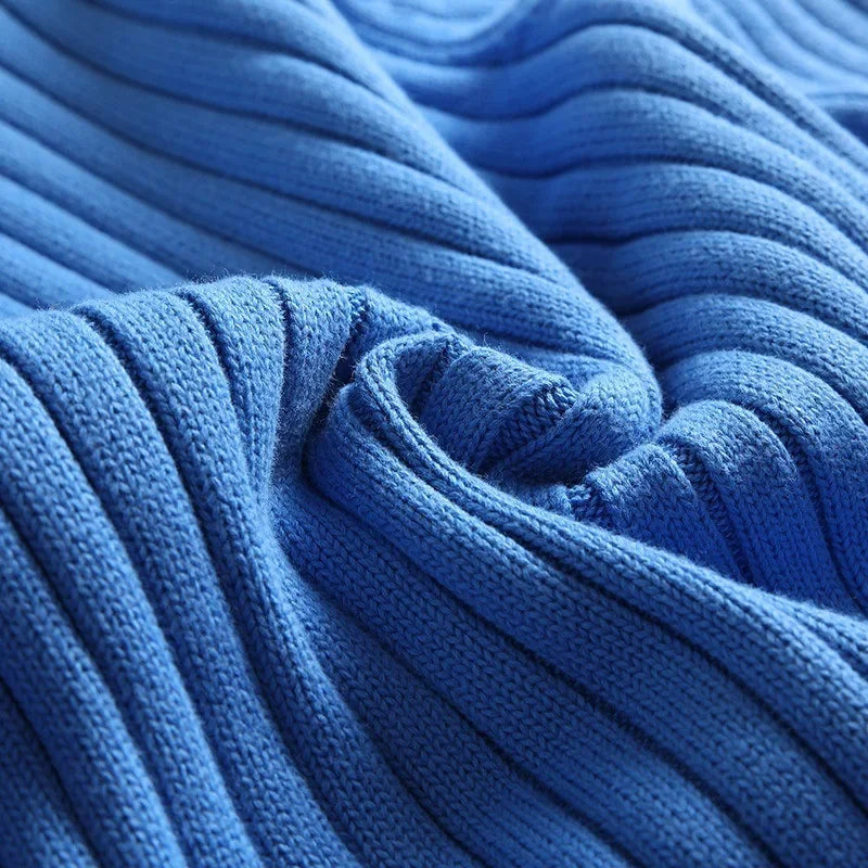 Old Money Ribbed Knit Turtleneck Sweater